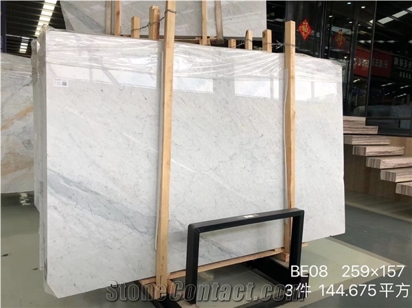 Polished Honed Bianco Carrara White Marble Wall Floor Tile
