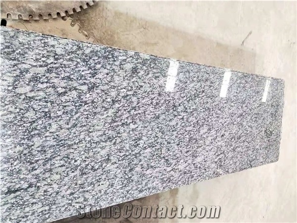 Polished Seawave Spary White Granite Exterior Wall Tile