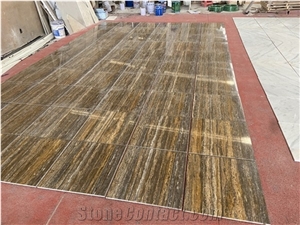 Golden Gray Travertine Tile,Gold Grey Travertino Floor Tile