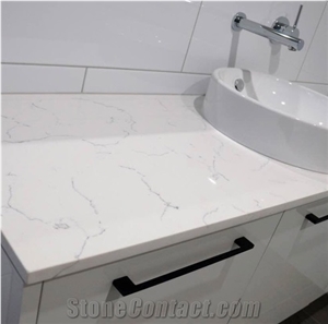 Carrara Quartz Stone Bathroom Vanity Top