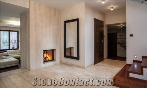 Classic Beige Travertine Filled Polished Tiles