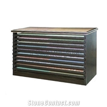 Black Metal Drawer Display Stand for Quartz or Marble