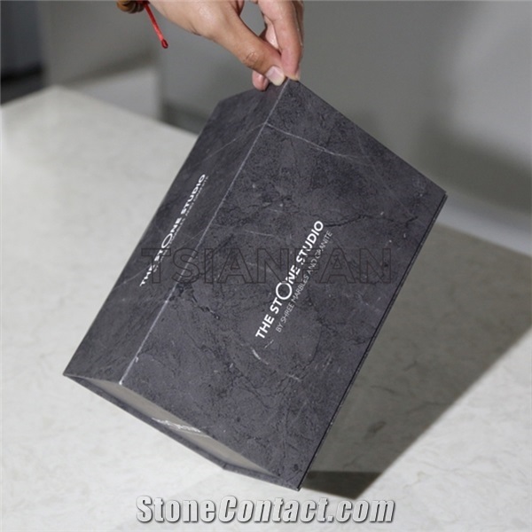 Marble Quartz Stone Tile Black Display Sample Box