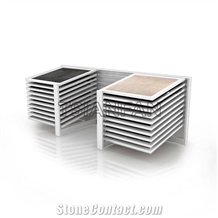 Two Side Flexible Drawer Floor Tiles Display Stand