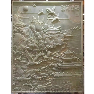 Jade Stone Relief Carving Wall Decoration 3d Wall Sculpture