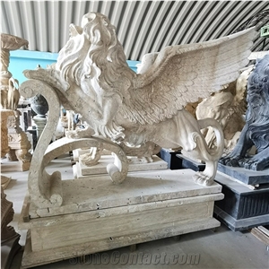 Lion Garden Statues Marble Carved Stone Animal
