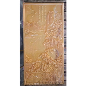 Luxury Pure Onyx Wall Statue Mural Sculpture Wall Relief
