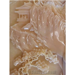 Luxury Pure Onyx Wall Statue Mural Sculpture Wall Relief