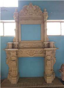 Marble Carved Fireplace Mantel Indoor
