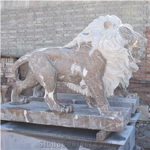 Polished Custom Lion Statues for Garden Modern Art Sculpture