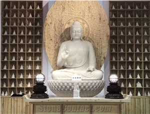 YUANDA Giant White Jade Sitting Budha Statues