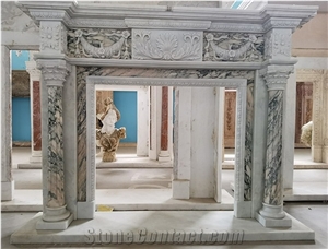 YUANDA Marble Hand Carved Fireplace