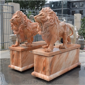 YUANDA Polished Custom Lion Animal Sculptures