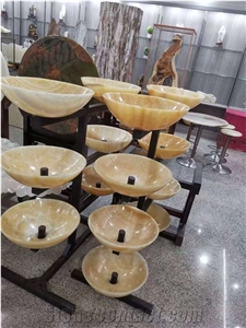 China Honey Onyx Yellow Polished Floor Tiles & Wall Slabs