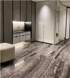 China Sea Wave Grey Marble Polished Floor Covering Tiles