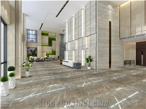 Chinese Peony Grey Marble Polished Floor Covering Tiles
