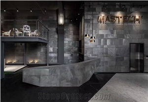 G0818 Silver Schist Brushed Ultrathin Wall Covering Slabs