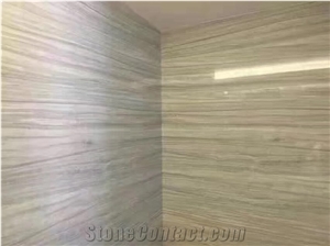Greece Wood Vein White Marble Polished Floor Covering Tiles