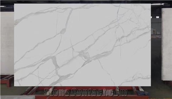 Calacatta White Nano Stone Crystallized Glass Stones Slabs