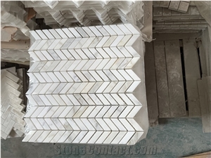 Calacatta Gold Marble 1"X2" Chevron Mosaic Tile
