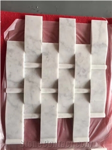 Carrara White Marble 3d Bread Brick Mosaic Tile