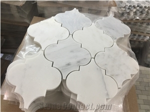 Carrara White Marble Arabesque Lantern Mosaic Tile