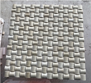 Crema Marfil Marble 3d Square Mosaic Tile