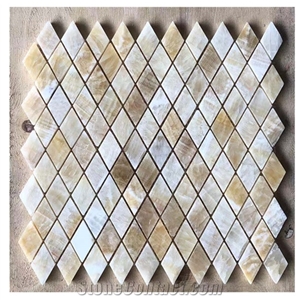 Honey Onyx Marble Diamond Mosaic Tile