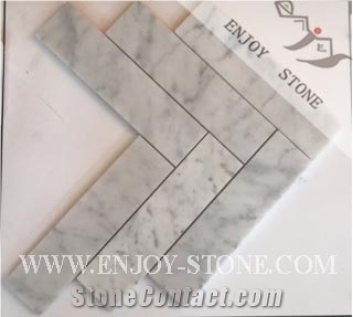Carrara White Marble Wall Cladding Mosaic Pattern