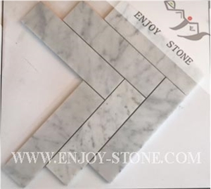 Carrara White Marble Wall Cladding Mosaic Pattern