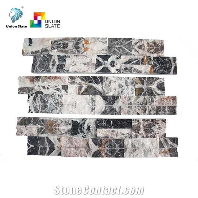 Nature Black Rose Marble Stone Wall Panel Fireplace Surround