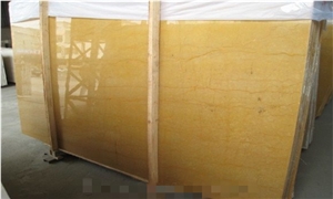 Honed Imperial Gold Marble Slab for Wall Cladding