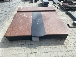 Tombstone Red and Black Granite