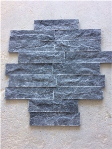 Black Split Ledge Marble Stone Wall