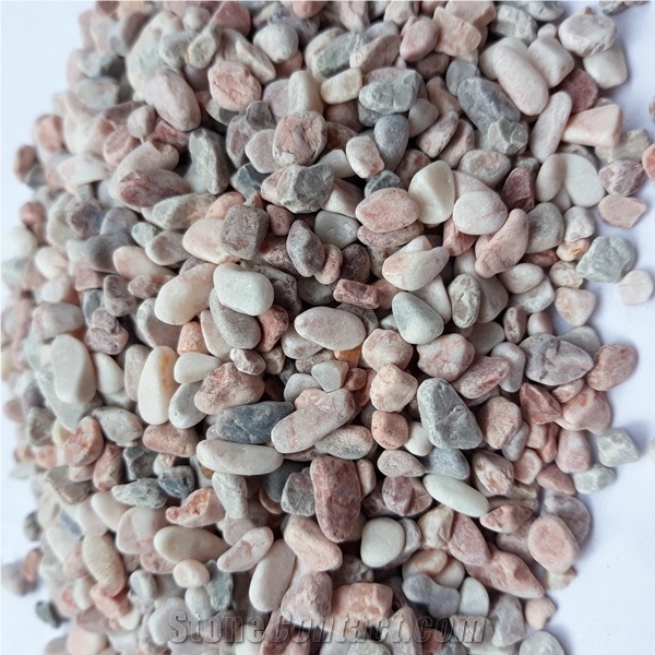 High Roundness Pink Color Pebble Stone for Decor