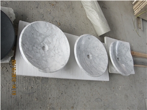 Bianco Carrara White Stone Sinks,Oval Marble Basin