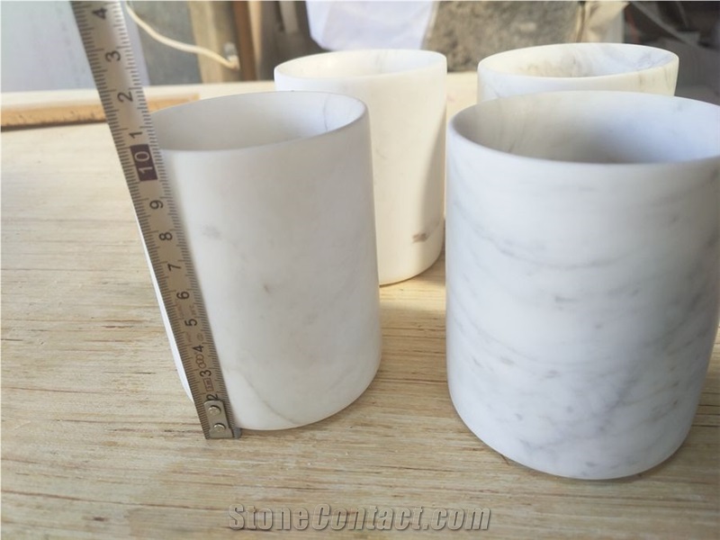 Carrara White, Marble Bathroom, Kitchen Decor Pots