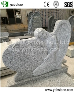Chinese G603 European Style Granite Tombstone