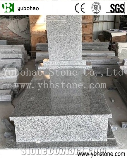 Chinese G603 European Style Granite Tombstone