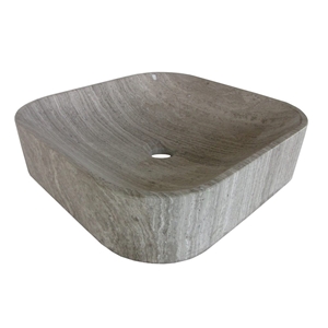Grey Marble Wash Bowls, Wood Vein Bathroom Sinks