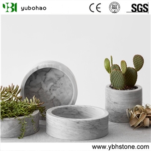 Honed Marble Base/Tray/White Marble for Decoration