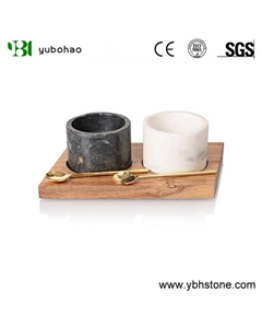 Honed White Marble Food Dish/Tray/Kitchen Sets