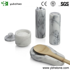 Honed White Marble Food Dish/Tray/Kitchen Sets