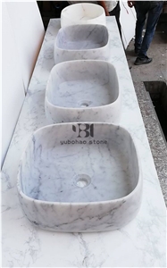 Italian Bianco Carrara White Wash Basins Sinks