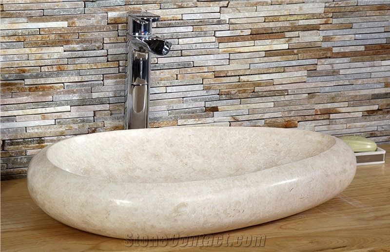 Jazz White Marble Sinks,Oval Bathroom Vanity Basin