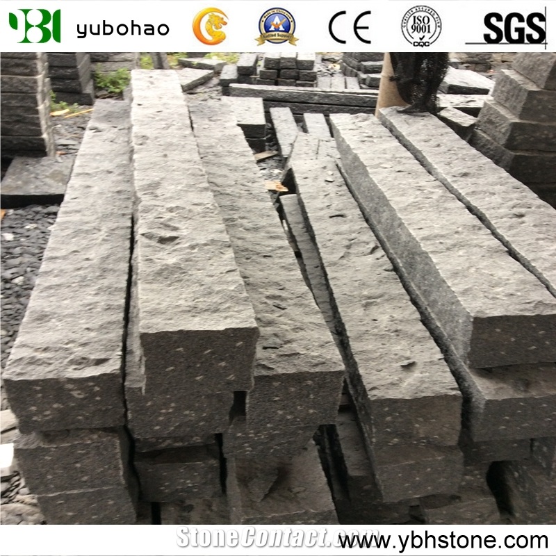 Natural Stone Black G654 Granite Kerbstone Of Road