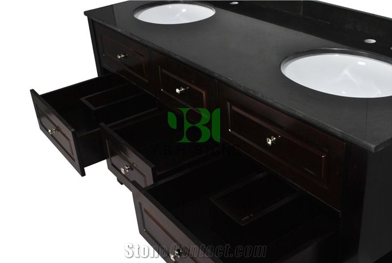 Polished Shanxi Black Granite Bathroom Countertop