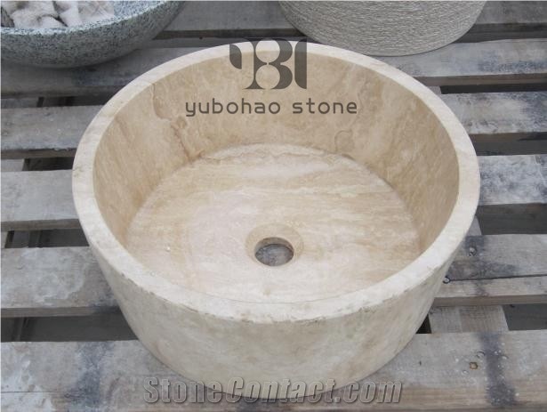 Popular High Quality Beige Sandstone Wash Basin