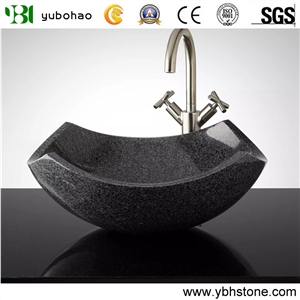 Shanxi Black/Black Polish Stone Basin for Bathroom