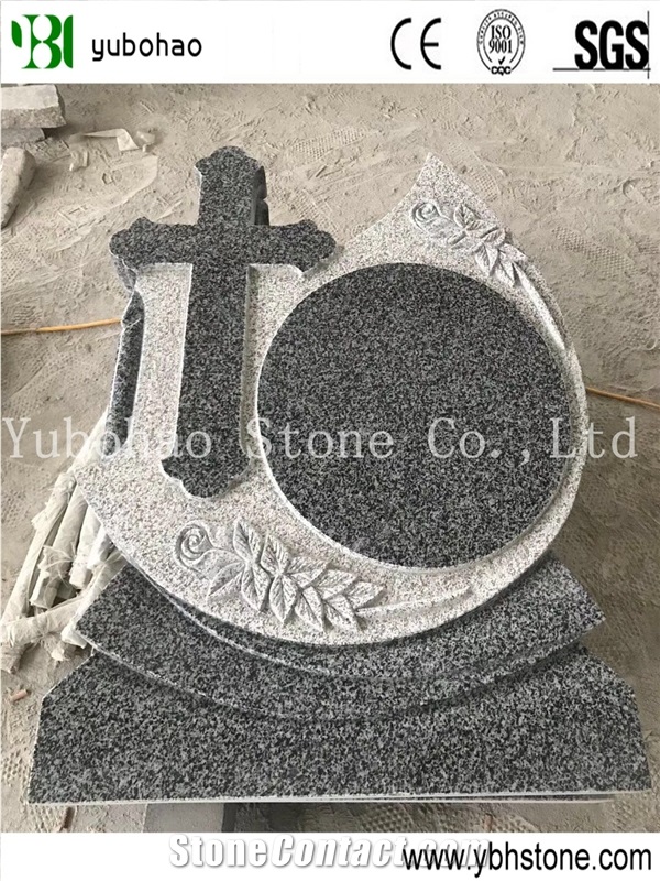 South Afican Black Simple Polish Granite Tombstone